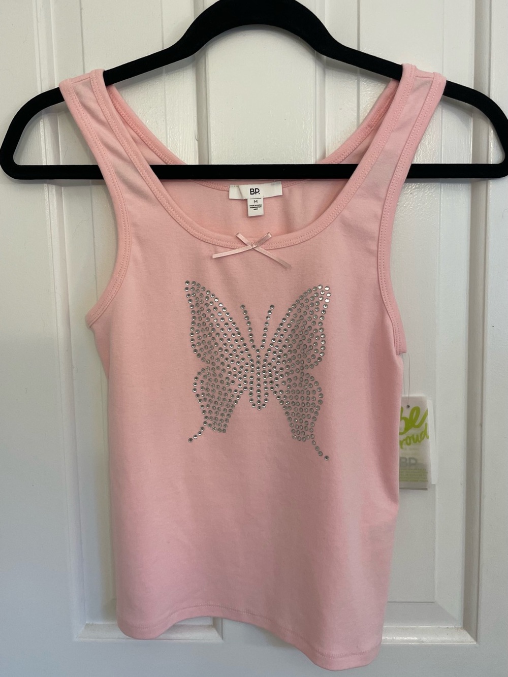 bp  BP  Be Proud by BP Gender Inclusive Pride Pink Rhinestone Butterfly Tank NW